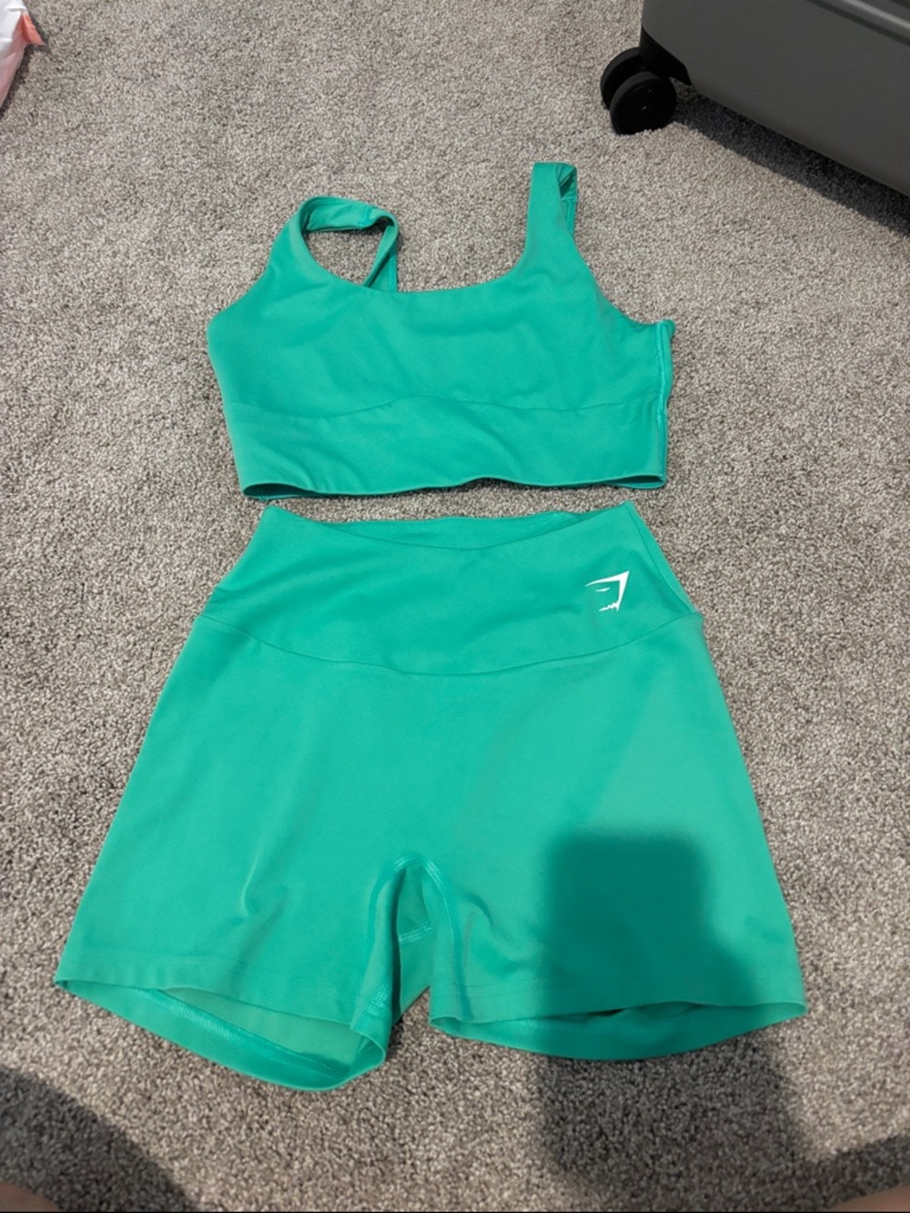 Gymshark green Workout bra and High-Waist Shorts Set